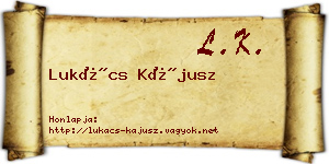 Lukács Kájusz névjegykártya